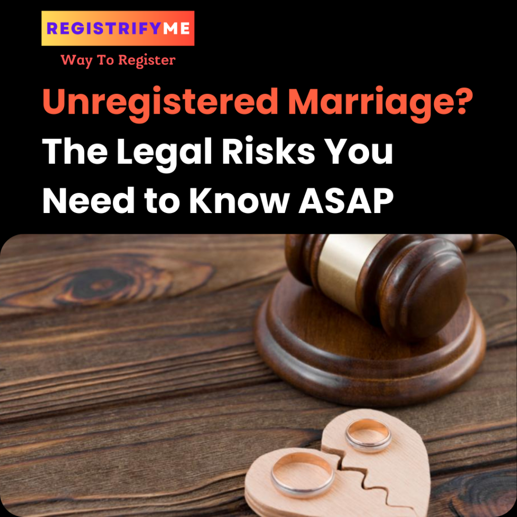 A gavel resting on a marriage certificate with a question mark stamped over it.