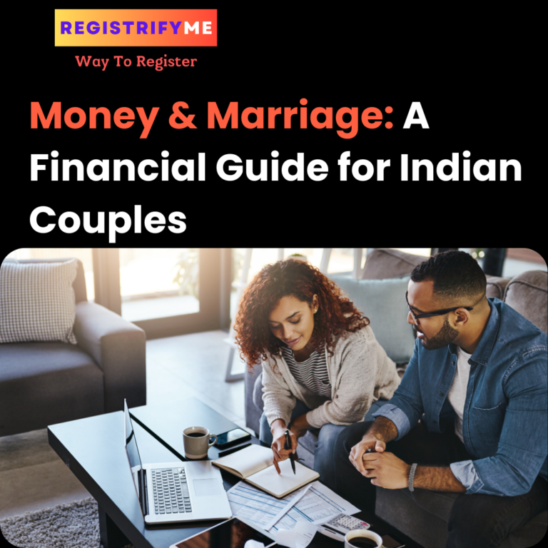 Indian couple budgeting together at home