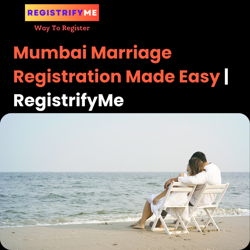 Happy couple celebrating their marriage registration in Mumbai